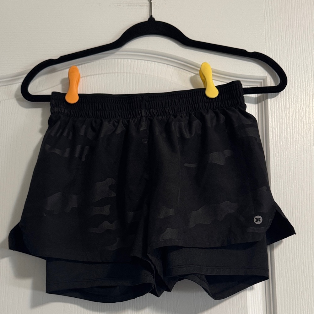 RBX Black Camouflage Athletic Shorts